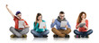 Young people with tablets