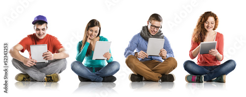 Photo: Young people with tablets Young people with tablets
