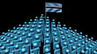 pyramid of men with rippling Botswana flag animation