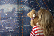 Mädchen Teddy Sternenhimmel