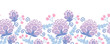 Vector Soft purple flowers horizontal seamless pattern