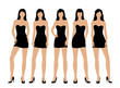 Vector: Women in little black dress Women in little black dress