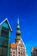 Old city in Riga, Latvia with Saint Peter's church