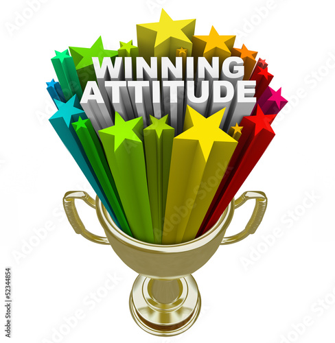 Illustration: Winning Attitude Gold Trophy Stars Fireworks Good Vision Winning Attitude Gold Trophy Stars Fireworks Good Vision