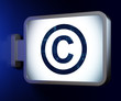 Law concept: Copyright on billboard background
