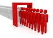 People and door red
