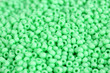 Lots beads mint color closeup background