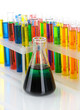 Colorful test tubes isolated on white