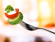 Cherry tomato and cucumber slice sticking