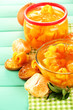Orange jam with zest and tangerines