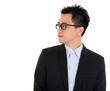 Photo: Asian business man looking at side Asian business man looking at side