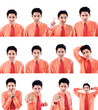 Photo: Businessman multi face - isolated Businessman multi face - isolated