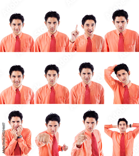 Photo: Businessman multi face - isolated Businessman multi face - isolated