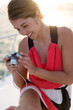 Woman holding a camera