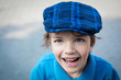 Closeup portrait of cute little boy laughing