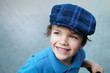 Closeup portrait of cute little boy laughing