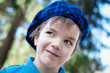 Closeup portrait of cute little boy laughing