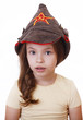 Beautiful little girl in Budenovka.