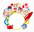 Vector: Summer party frame Summer party frame