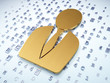 News concept: Golden Business Man on digital background