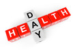 Illustrazione: Healthcare concept. Cubes with health day sign Healthcare concept. Cubes with health day sign