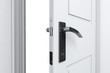 Illustration: Real Estate Concept. Closeup open door with door handle Real Estate Concept. Closeup open door with door handle