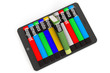 Illustration: Business E-library concept. Tablet PC with books Business E-library concept. Tablet PC with books