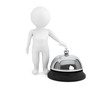 3d small character with a service bell