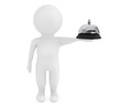 3d small character with a service bell
