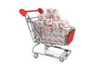 Shopping cart with discount cubes