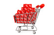 Shopping cart with discount cubes