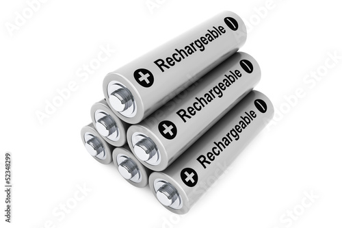 Illustration: Stack of rechargeable batteries Stack of rechargeable batteries