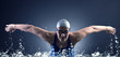 Swimmer swims.