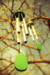 A close-up of a chinese traditional wind chime music with a flor