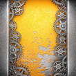 gear wheels on steel background