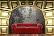 golden stage with sofa