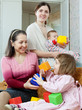 Happy women  with children