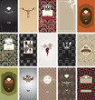 Vector: set of business cards on the topic of food and beverages set of business cards on the topic of food and beverages
