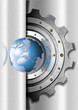 Metal Gears and Globe Industrial Template