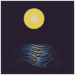 Full moon reflected on water at night