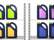 Jerrycans with car engine oil - isolated