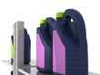 Jerrycans with car engine oil - isolated