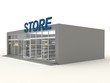 Illustration of automobile store - minimarket