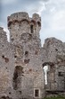 Medieval stone castle ruins, illustration