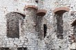 Medieval stone castle ruins, illustration