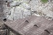 Medieval stone castle ruins, illustration