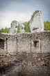 Medieval stone castle ruins, illustration