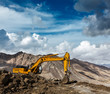 Road construction in mountains Himalayas