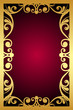 Vector vintage maroon frame with gold ornament