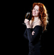 happy woman with champagne